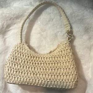 Beige H&M Straw Handbag